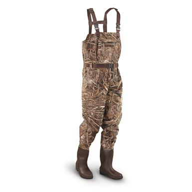 HuntRite Polyester PVC Chest Waders, Realtree Max-5