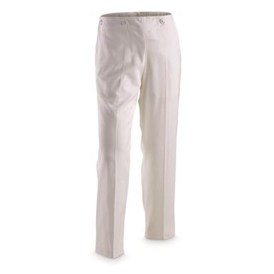 German Navy Surplus White Uniform Pants, Used