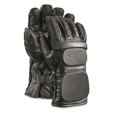 Belgian Police Surplus Padded Leather Motorcycle Gloves, New