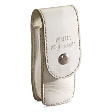 Italian Police Surplus Leather 9mm Mag Pouch, New