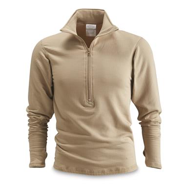 U.S. Military Surplus Grid Fleece Long Sleeve Shirt, New