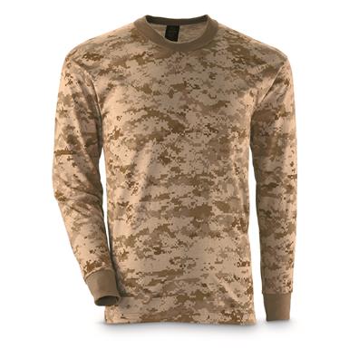 Military Style Camo Long Sleeve Shirt