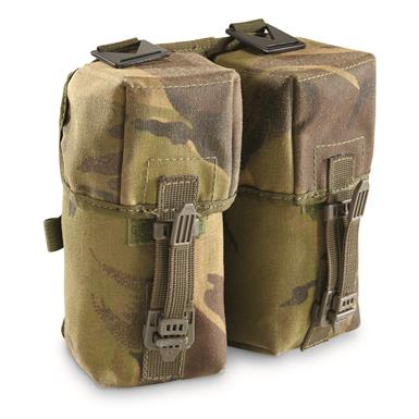 British Military Surplus Double Mag Pouches, 2 Pack, Used