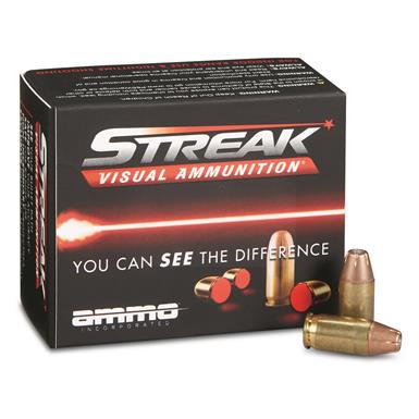 Streak Visual, .380 ACP, Jacketed Hollow Point, 90 Grain, 20 Rounds