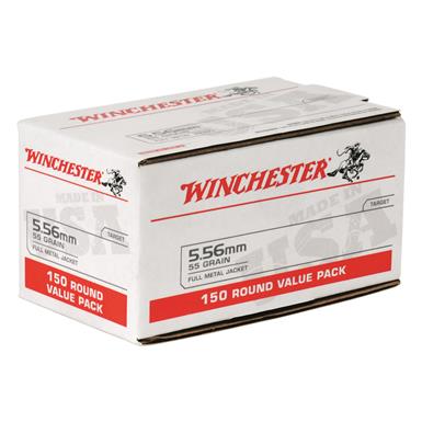 Winchester White Box, 5.56x45mm NATO, FMJ, 55 Grain, 150 Rounds
