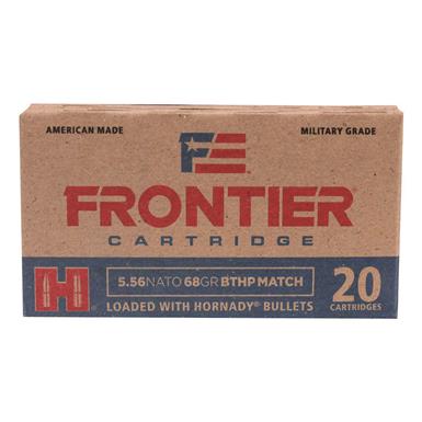 Hornady Frontier Cartridge, 5.56x45mm NATO, BTHP Match, 68 Grain, 20 Rounds