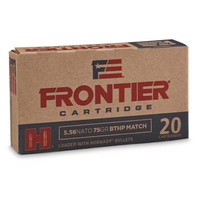 Hornady Frontier Cartridge, 5.56x45mm NATO, BTHP Match, 75 Grain, 20 Rounds