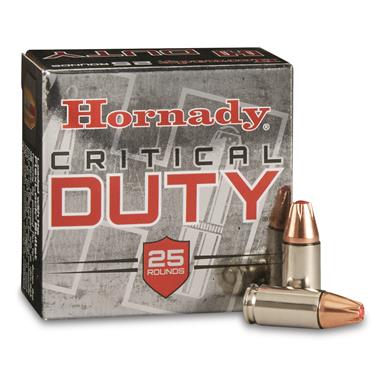 Hornady, Critical Duty, 9mm+P Luger, FlexLock, 124 Grain, 25 Rounds