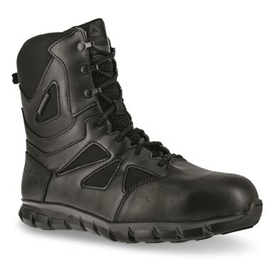 Reebok Men's 8" Sublite Cushion Waterproof Composite Toe Side-zip Tactical Boots