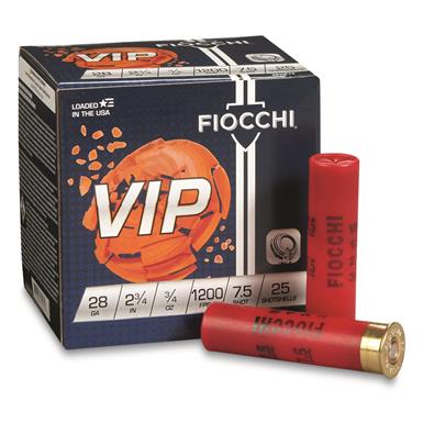 Fiocchi Exacta VIP Target Loads, 28 Gauge, 2 3/4", 3/4 oz., Lead Shot, 250 Rounds