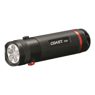 COAST PX20 Dual-Color with Bulls-Eye Spot Beam Flashlight, 315 Lumens
