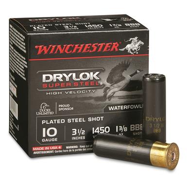 Winchester DryLok Super Steel High-Velocity, 10 Gauge, 3 1/2", 1 3/8 oz., 250 Rounds