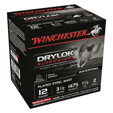 Winchester DryLok Super Steel High-Velocity, 12 Gauge, 3 1/2", 1 1/2 oz., 250 Rounds