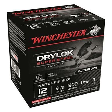 Winchester DryLok Super Steel Magnum, 12 Gauge, 3 1/2" Shot Shells, 1 9/16 oz., 250 Rounds