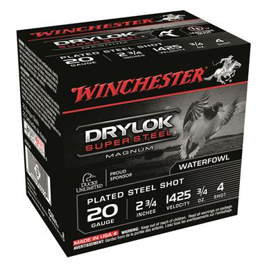 Winchester DryLok Super Steel, 20 Gauge, 2 3/4" Shot Shells, 3/4 oz., 250 Rounds
