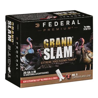 Federal Premium Grand Slam, 20 Gauge, 3" Shot Shells, Copper-plated Lead, 1 5/16 oz., 10 Rounds