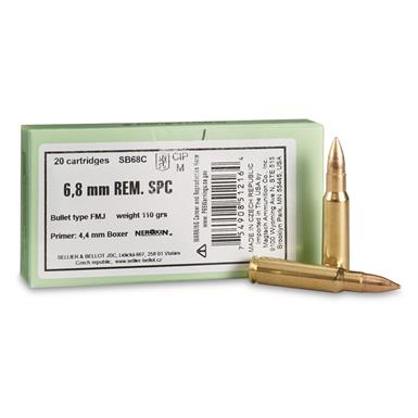 Sellier & Bellot, 6.8mm Remington SPC, FMJ, 110 Grain, 20 Rounds