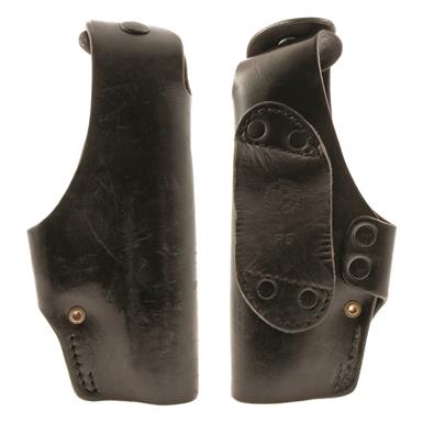 German Police Surplus Leather P5 Belt Holster, Used