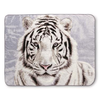 Shavel White Tiger Luxury Oversized Throw Blanket