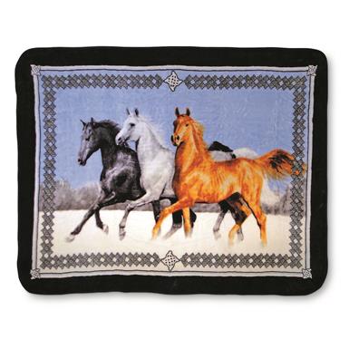 Shavel Running Horses Luxury Oversized Throw Blanket