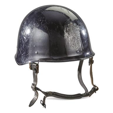 French Police Surplus Helmet with Leather Liner, Used