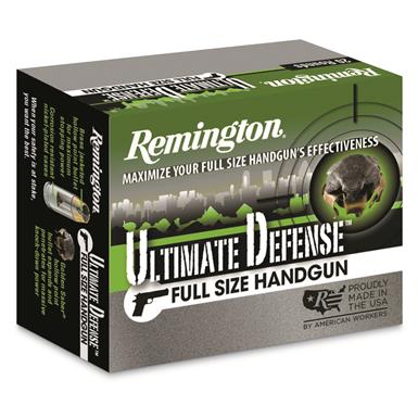 Remington Ultimate Defense Full-Size Handgun, .45 ACP, BJHP, 185 Grain, 20 Rounds