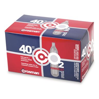 Crosman Powerlet CO2 Cartridge, 12 Grams, 40 Pack