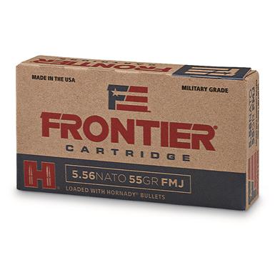 Hornady Frontier Cartridge, 5.56x45mm NATO, FMJ, 55 Grain, 20 Rounds