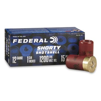 Federal Shorty Shotshells, 12 Gauge, 1 3/4", No. 4 Buckshot, 15 Pellets, 10 Rounds