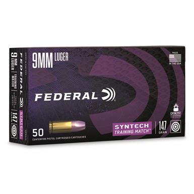 Federal Syntech Training Match, 9mm, TSJ, 147 Grain, 50 Rounds