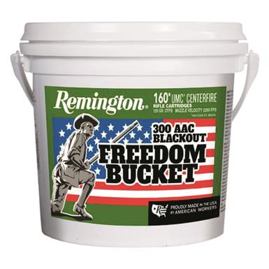 Remington UMC Centerfire, .300 AAC Blackout, OTFB, 120 Grain, 160 rd. Freedom Bucket