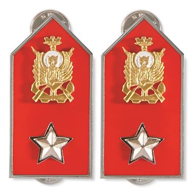 Italian Military Surplus NCO Collar Tab Badge Set, 2 Pieces, New