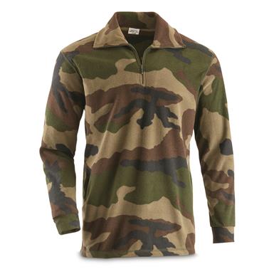 French Military Surplus Fleece Quarter Zip Jacket, New