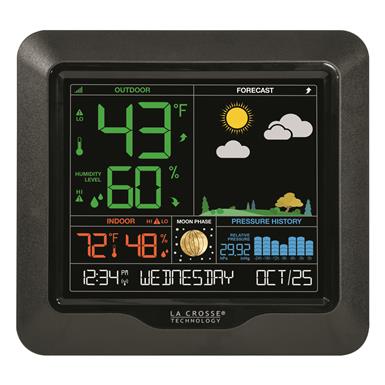 La Crosse® Technology Wireless Color Forecast Station Clock