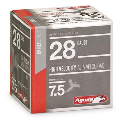 Aguila High-Velocity Birdshot, 28 Gauge, 2 3/4", 3/4 oz. Shotshells, 25 Rounds