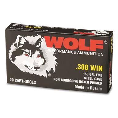 Wolf, .308 Winchester, FMJ, 150 Grain, 20 Rounds