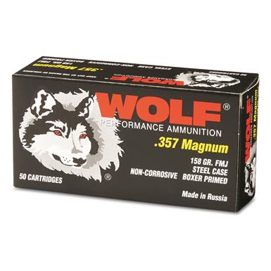 Wolf, .357 Magnum, FMJ, 158 Grain, 50 Rounds