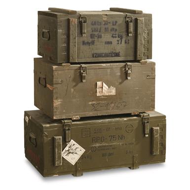Czech Military Surplus Wood Ammo Box, Used