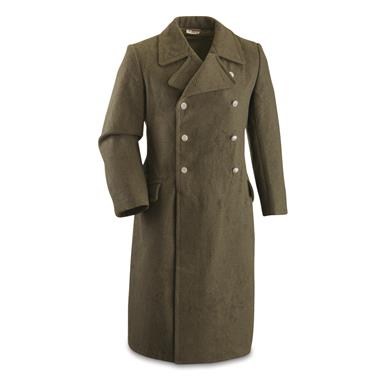 East German Military Surplus Wool Greatcoat, Like New
