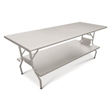 Guide Gear Stainless Steel Folding Table with Shelf, 30" x 48"
