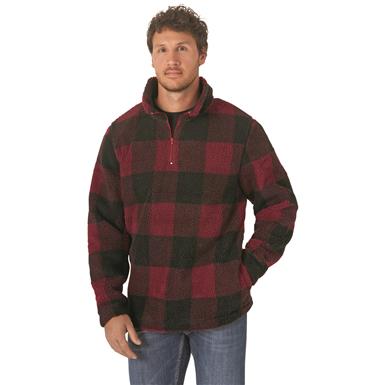 Wrangler Men's Quarter-zip Sherpa Pullover Jacket