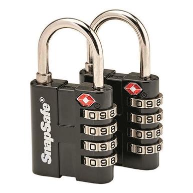 SnapSafe TSA Approved Combination Lock, 2 Pack