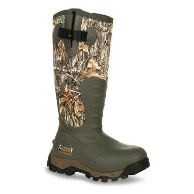 Rocky Women's Sport Pro 16" Waterproof Insulated Side Zip Rubber Hunting Boots, 1,200 Gram