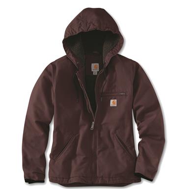 Carhartt Women's Washed Duck Sherpa-lined Hooded Jacket