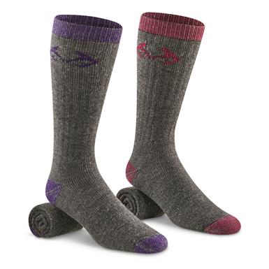 Realtree Women's Merino Wool Blend Boot Socks, 2 Pairs