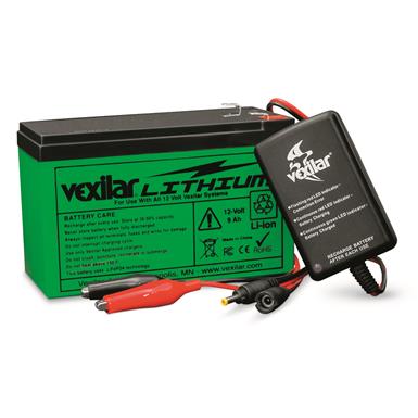 Vexilar 12V 9Ah Lithium Ion Battery and Charger Kit
