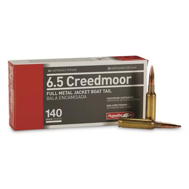 Aguila, 6.5mm Creedmoor, FMJBT, 140 Grain, 20 Rounds