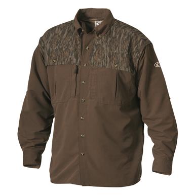 Drake Waterfowl Men's Vented Wingshooter's Shirt, Long Sleeve, Two-tone Camo irt