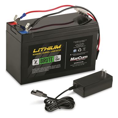 MarCum Brute 12 Volt 10 Amp LiFePO4 Battery with 3 Amp Charger