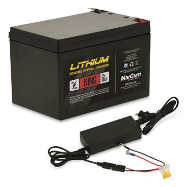 MarCum King 12V 18A LiFePO4 Battery with 6A Charger